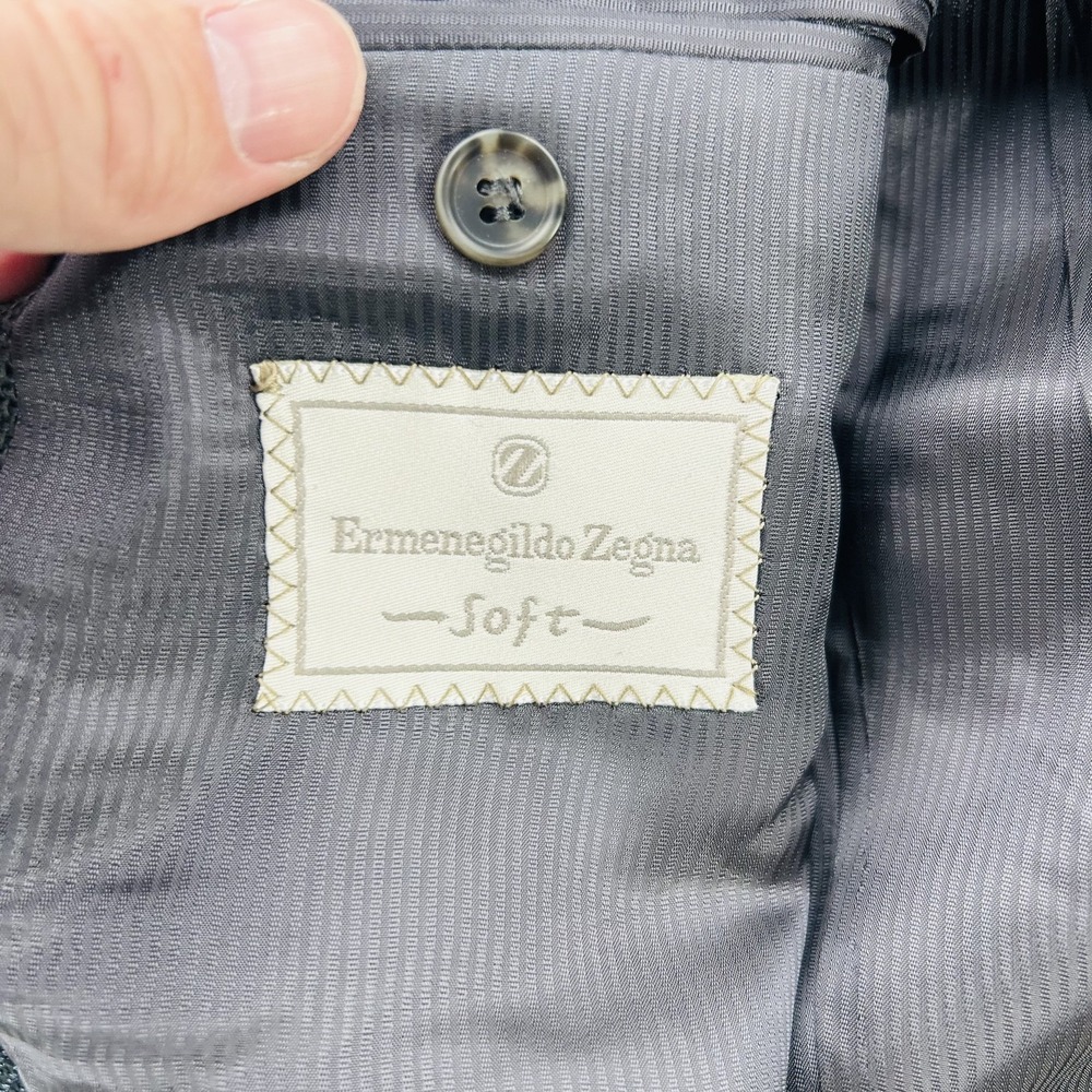 Ermenegildo Zegna Blazer Mens 40 Gray Wool Linen Bergdorf Goodman Jacket - Picture 13 of 16
